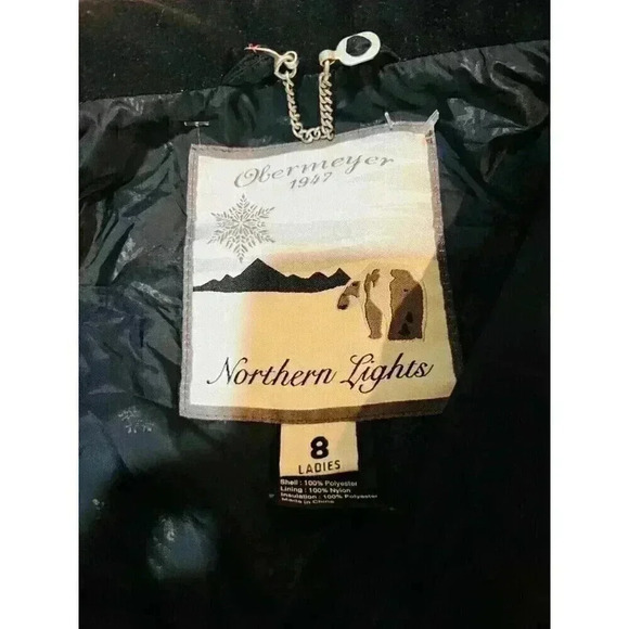 Obermeyer Women Black Quilted Ski Snowboard fitted Jacket winter coat size 8 VTG - Picture 6 of 7
